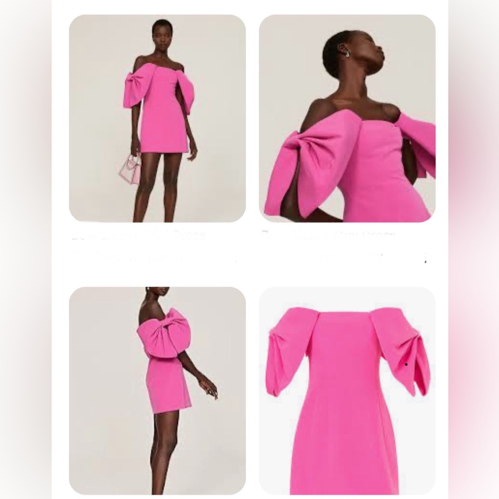 Toccin Hot Pink Bow sleeve Mini dress.